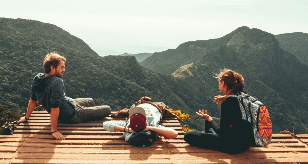 A image that shows a mountain range from above